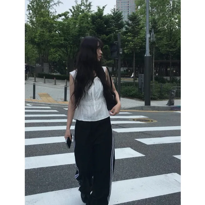 Summer Square Collar Ruffle Belted Halter Top Women's Fashion Inner Wear Single Piece General Purpose Other Material Vest Top