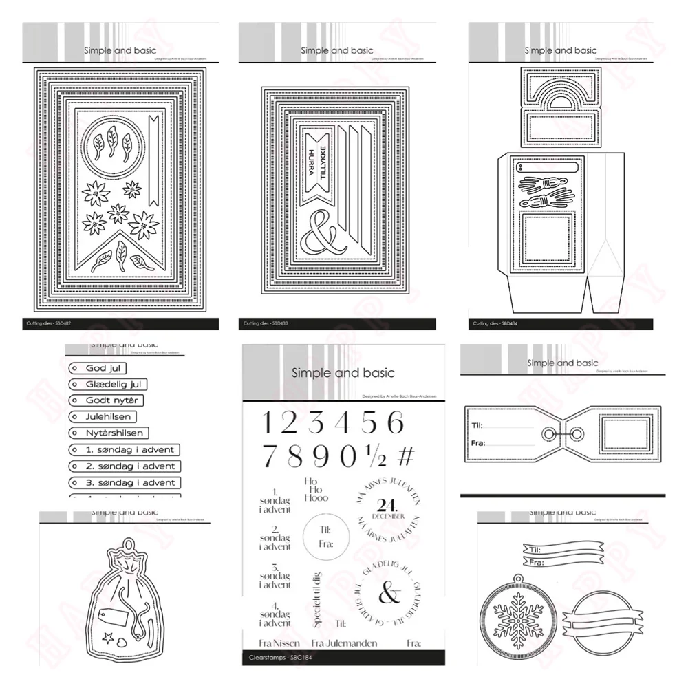 2024 New Christmas Merry Ornaments Metal Cutting Dies Scrapbooking Christmasma Sack Make Greeting Card DIY Craft Embossing Template