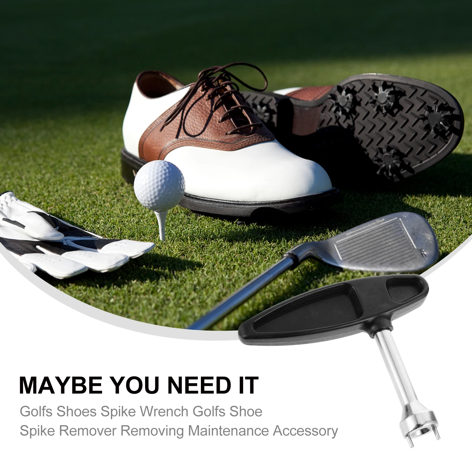 

Golf Spike Wrench Textured H Removable Cleats Tool Remove Durable Stainless Steel Plastic Golf