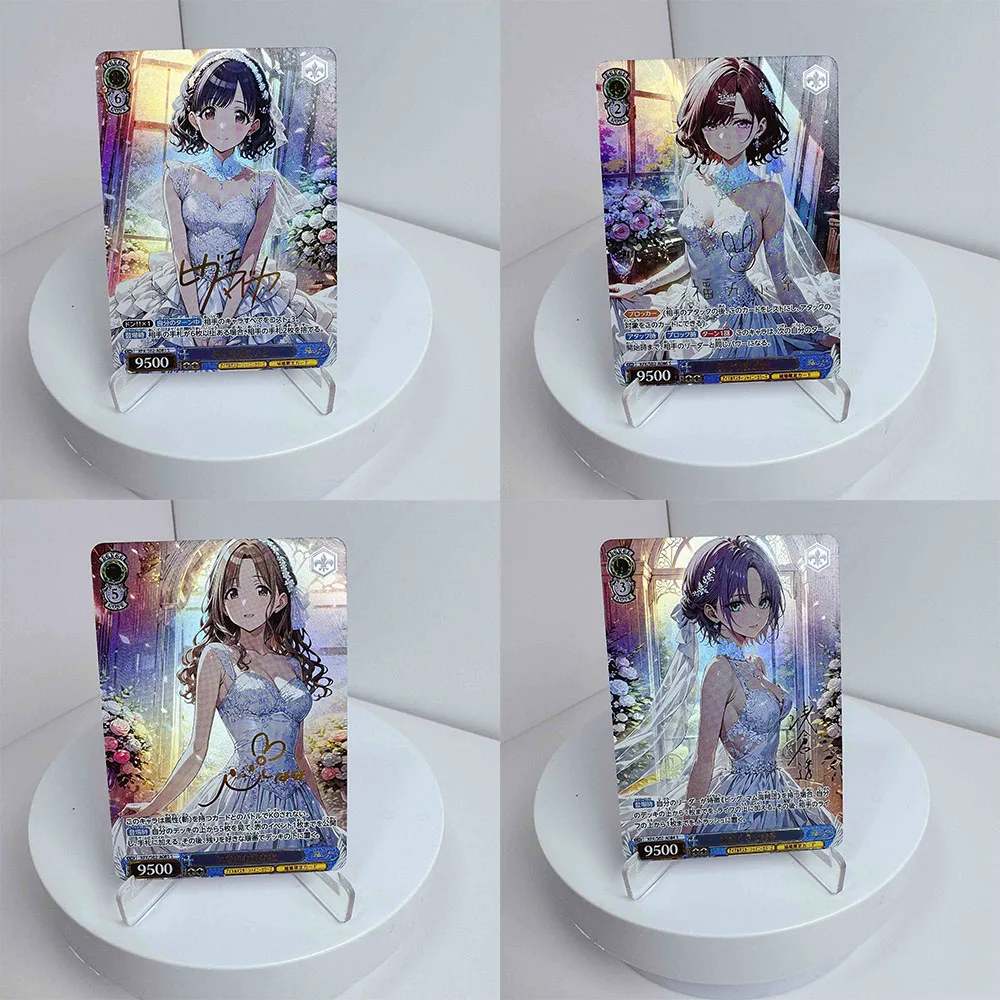 THE IDOLM STER SHINYCOLORS DIY 4PCS/SET Asakura Tooru Higuchi Madoka Fukumaru Koito Ichikawa Hinana Foil glitter collection card