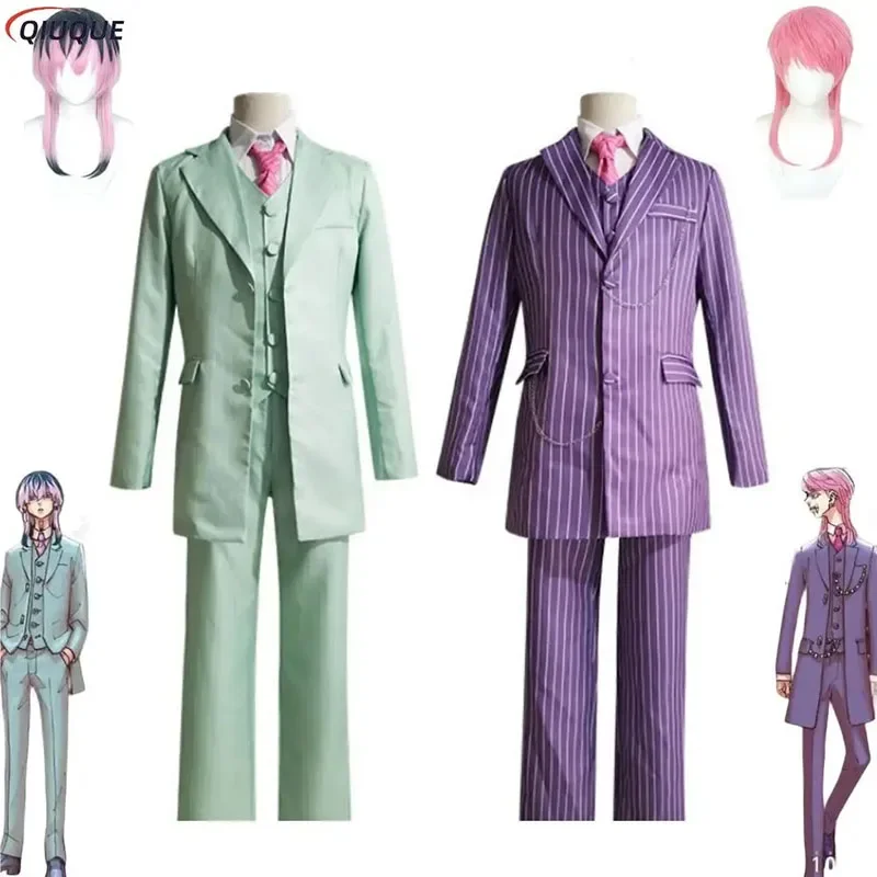 Rondo haitani sanzu haruchiyo cosplay anime perücke kostüm halloween casual suit trägt täglich lila grüne outfits