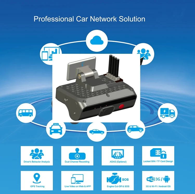 2K Ai Dashcam Blackbox 1080P ADAS DSM التعرف على الوجه DVR نظام المساعدة في القيادة المتقدم