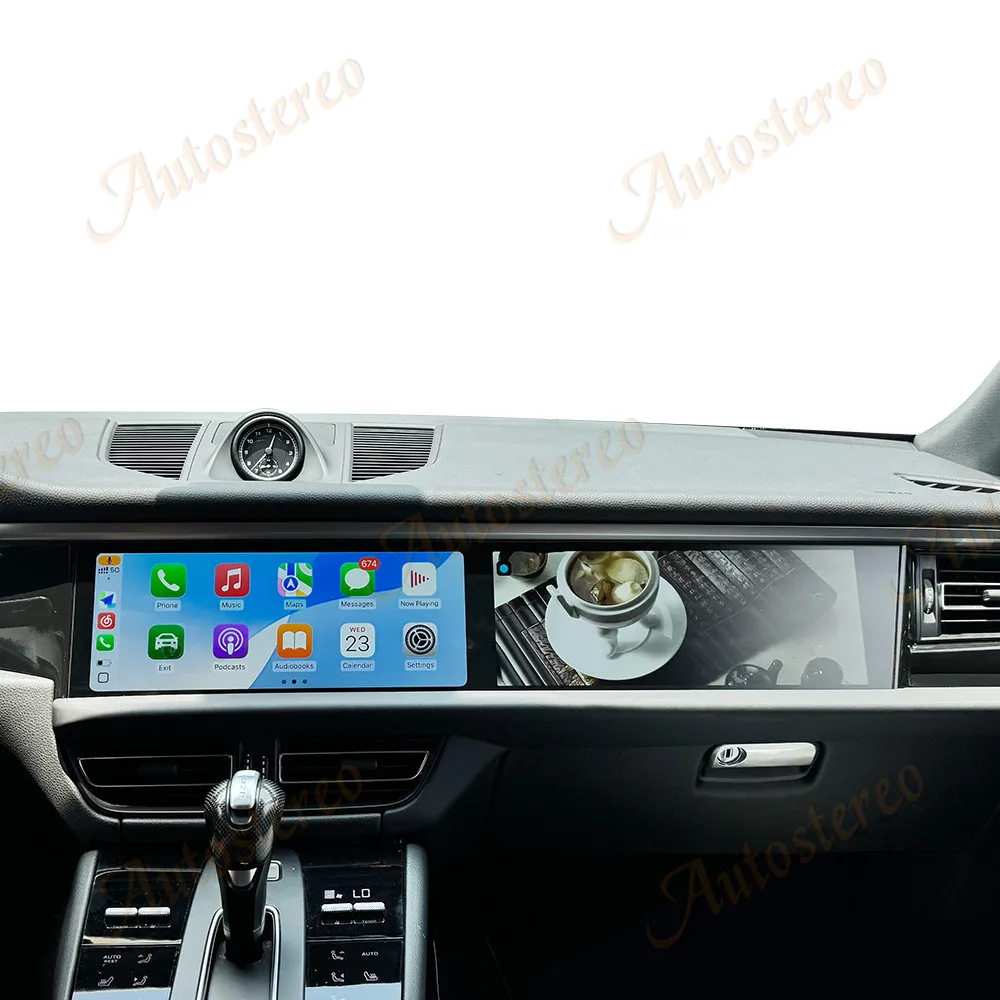 

Android 14 с двойным экраном для Porsche Macan 2018-2024, автомобильное радио, мультимедийное Playe CarPlay, GPS-навигация, головное устройство, авто стерео
