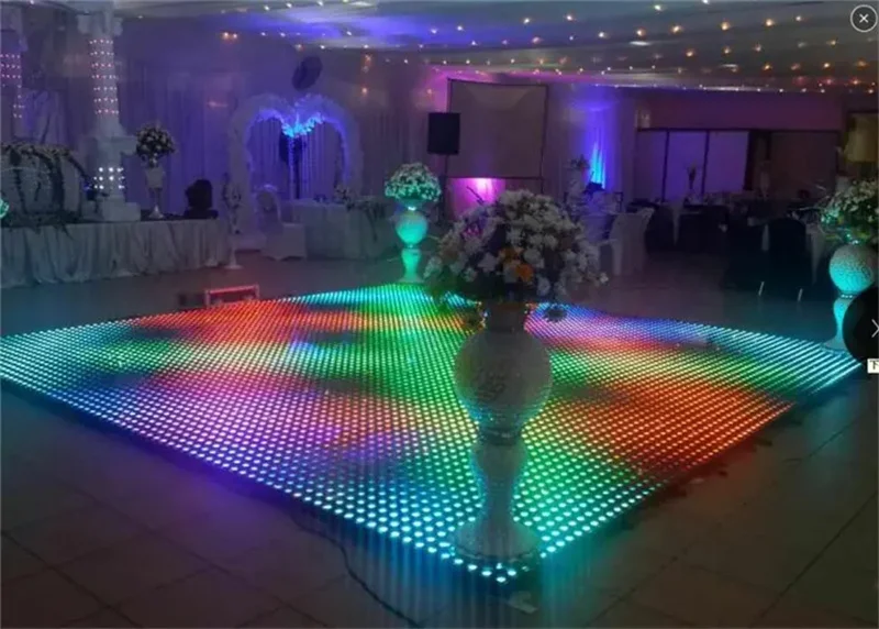 8 pieces 64 Pixel Video Dance Floor Stage Lighting DJ Led Digital Dance Floor for Wedding Party Event