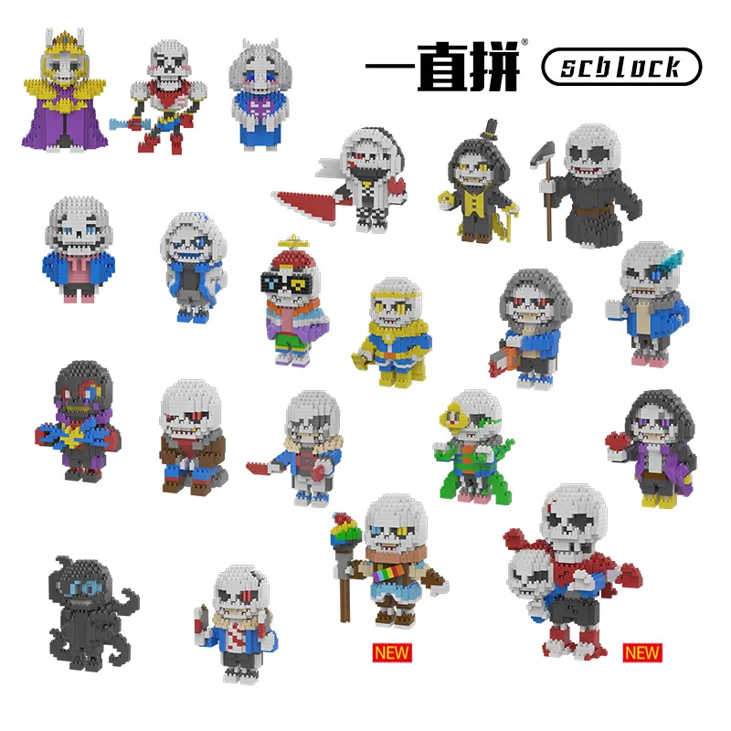 Undertale Micro Building Blocks Toriel Sans Diamond Assembled Game Model Monster Mini Brick Zombie Figure Kid Toys For Gift