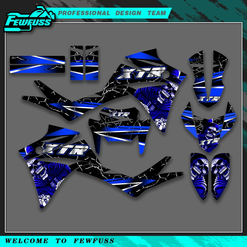 

Fewfuss для YAMAHA XT660R R-X 2005 2006 2007 2008-2021 графические наклейки наклейки мотоцикл фон индивидуальный номер