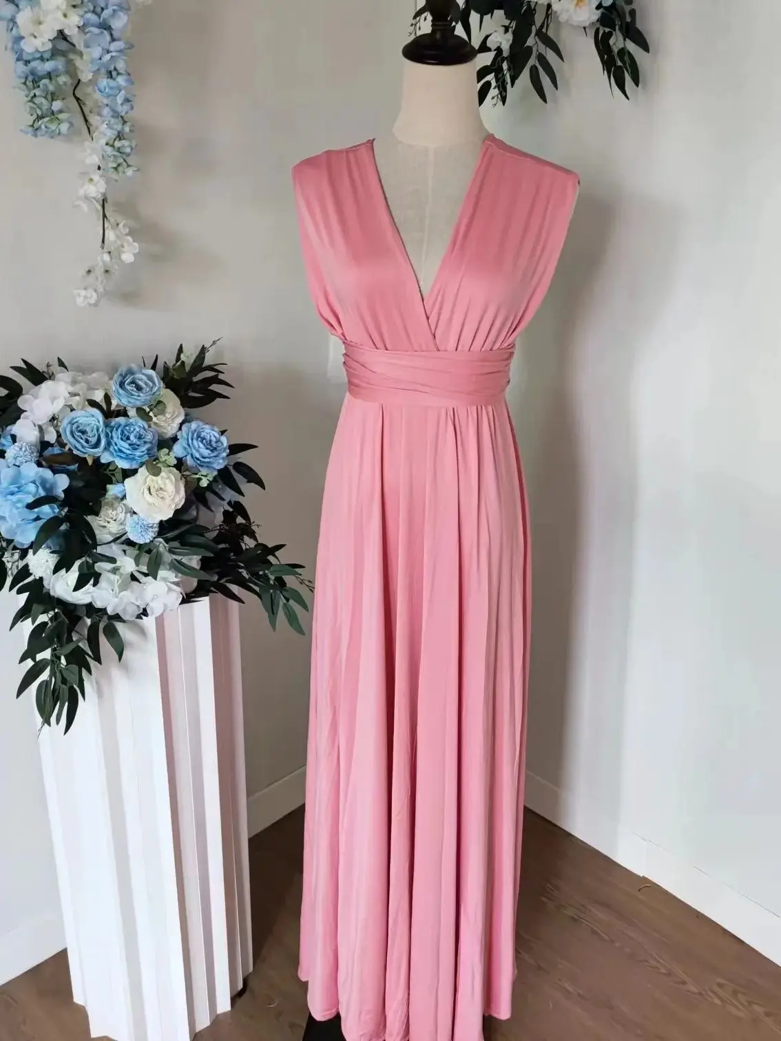 

Pink Bridesmaid Dress Infinity Multiway Maxi Dress Formal Wrap Wedding Evening Dress Wedding Cocktail Floor Length