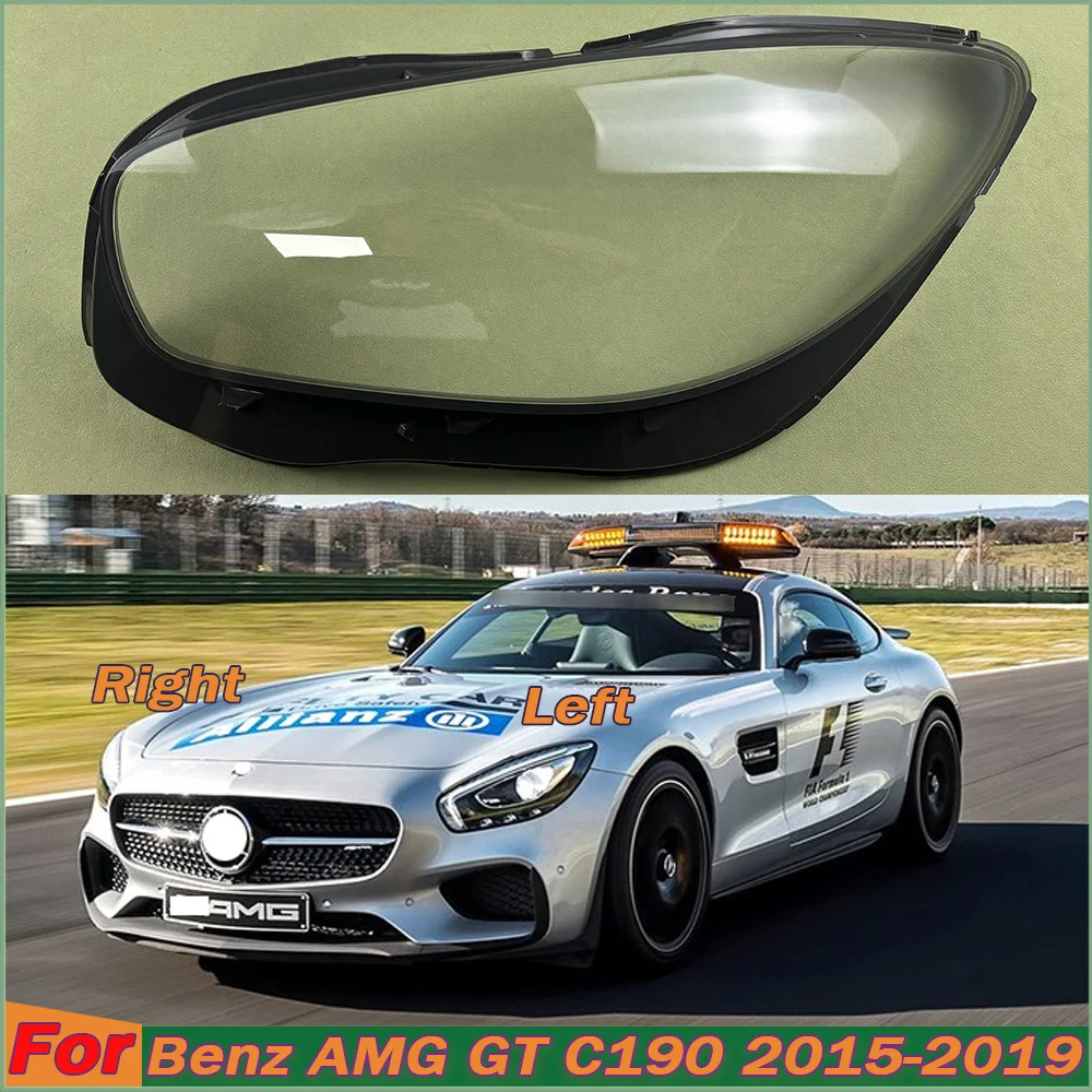 Headlight Lens Cover Light Shell Compatible For Mercedes-Benz AMG GT C190 2015-2019 Auto Replacement Parts Plexiglass Lampshade