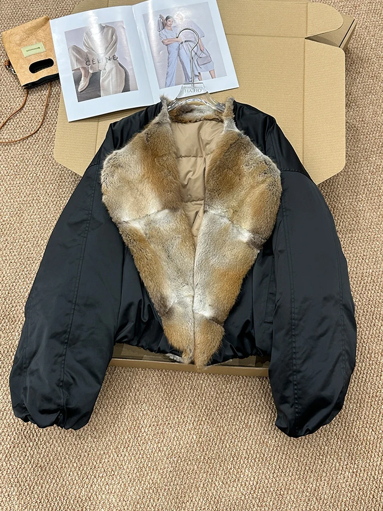 سترة نسائية جديدة موضة خريف وشتاء لعام 2025 معطف فرو موسكرات طبيعي حقيقي سترة نسائية فاخرة ملابس خارجية