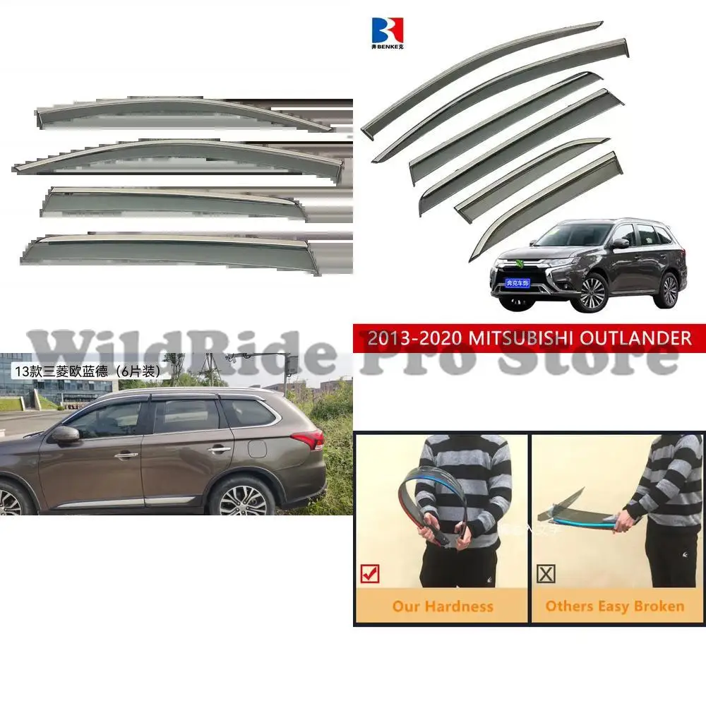

1 set For Mitsubishi Outlander 2013-2020 wind deflector car accessories 6 pcs window visor sunshade rain guard