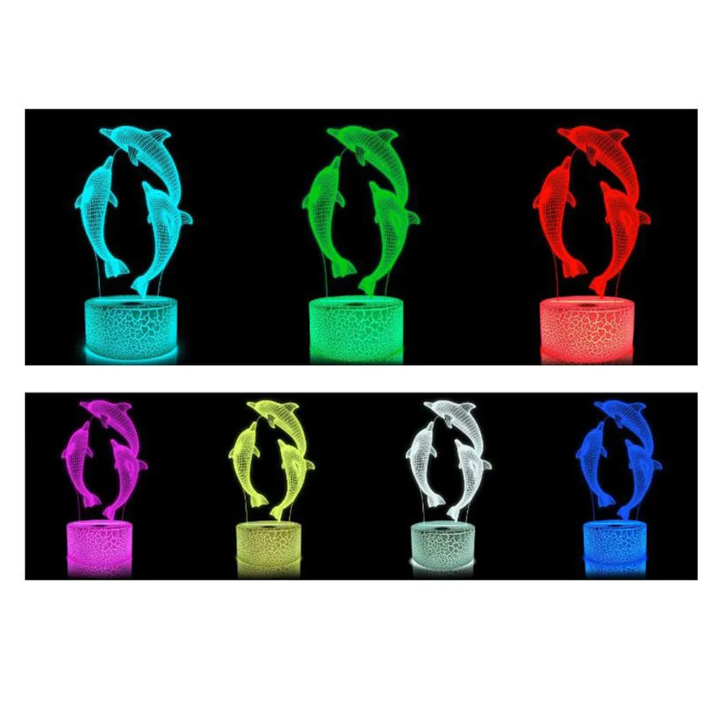 مصباح ليلي ثلاثي الأبعاد يغير ضوء ديكور LED لغرفة النوم وغرفة الأطفال والمكتب هدية تزيين المنزل