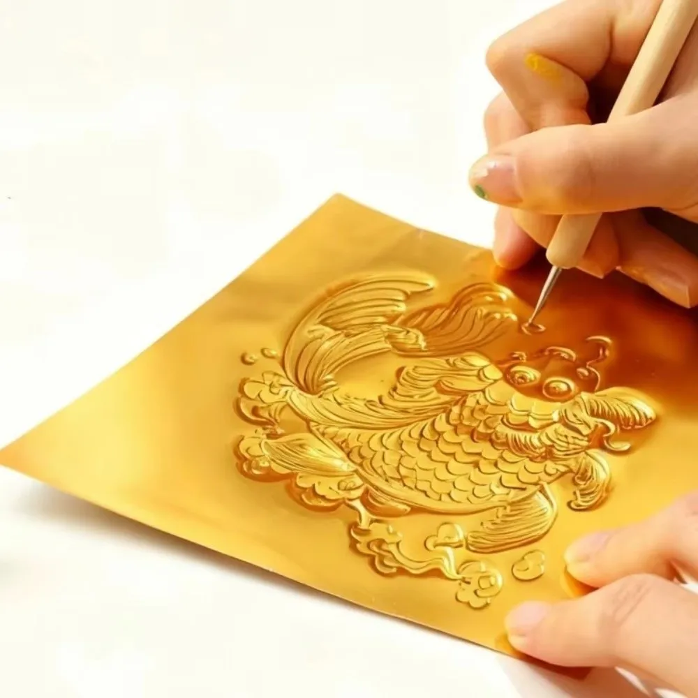 70 micron Thick Engraving Drawing paper Gold Foil Handmade Aluminum Foil Art Paper Engraving 20*30cm Foil Paper