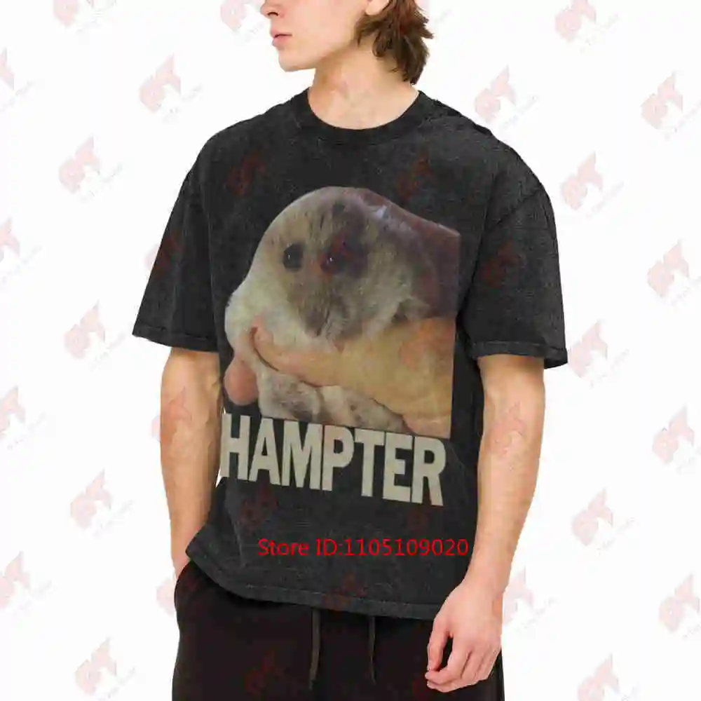 Hamster Pun Hampter Animal Vintage Washed Tee Pure Cotton T-Shirt