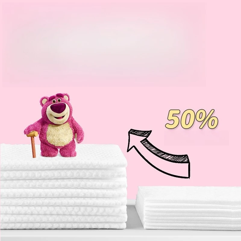 Miniso ディズニーイチゴクマ使い捨て純粋な綿洗濯スカーフ女性のためのビューティーサロン肥厚クレンジングベビー甘いスカーフ