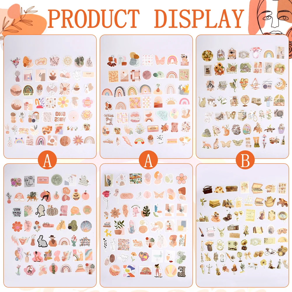 สติกเกอร์สวยงาม300ชิ้นสำหรับเด็กสมุดภาพกีตาร์ไวนิลน่ารักกันน้ำติดด้วยตนเองสเกตบอร์ดสำหรับกระบอกน้ำ