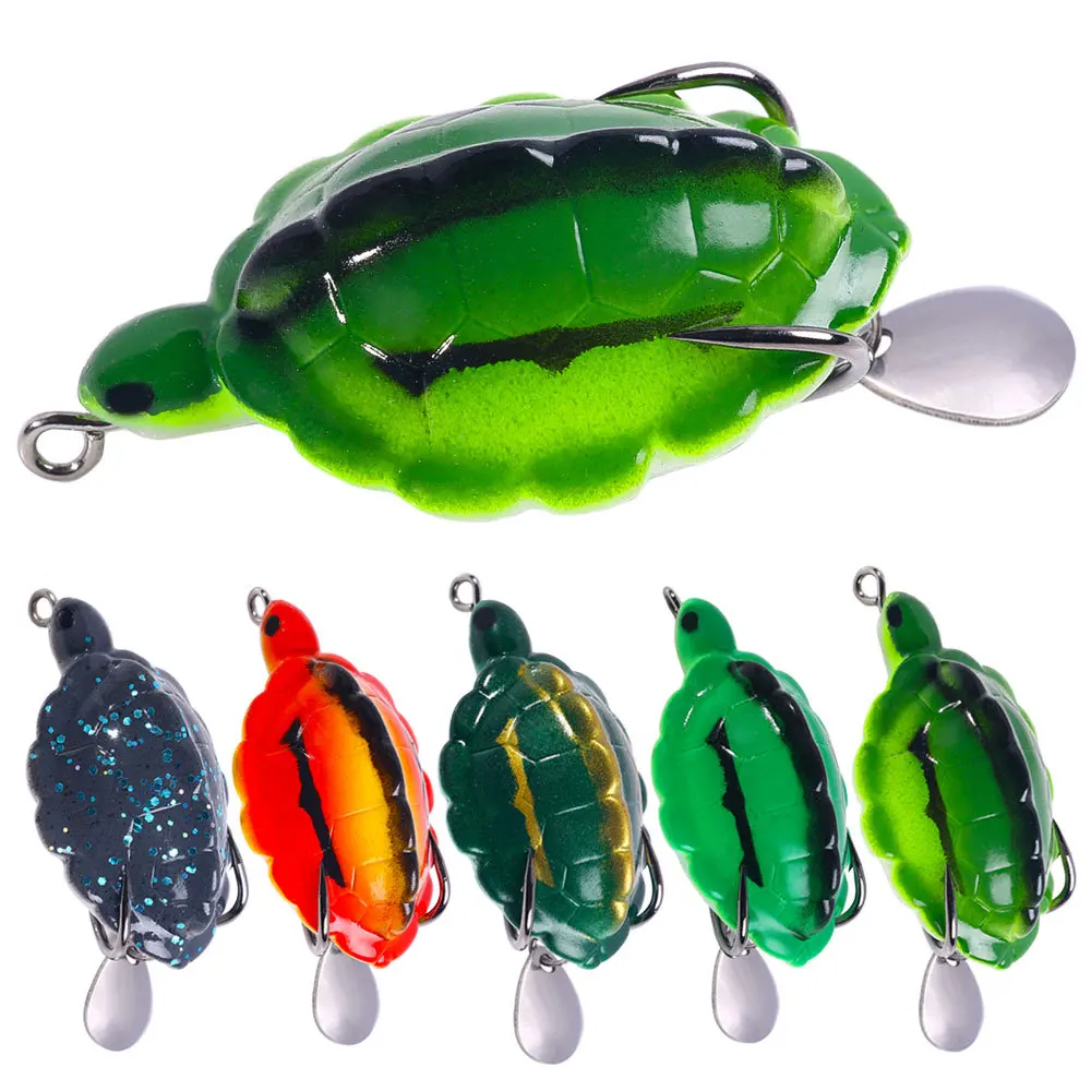 Fishing Lure Bait Thunder Frog Fake Bait Fish Water Surface Turtle with Glitter Ascesorios Pesca Top Water Lure