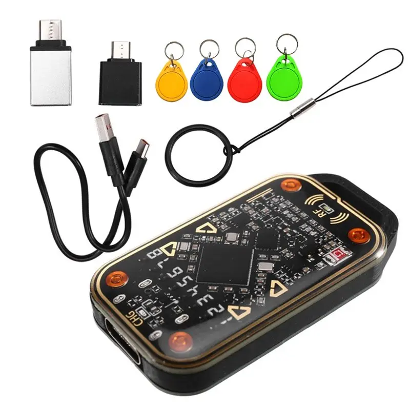 HFES Chameleon Ultra V3.0 RFID Smart Card Emulator Reader+ 4PCS UID/CUID Keychain Copier 125Khz 13.56Mhz ID IC Smart Tag Copyer