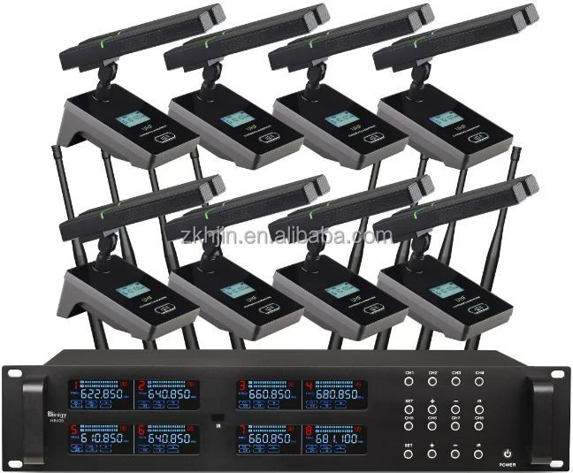 H8608 Professional One To Eight Wireless Conference Microphone -dual Square Bar