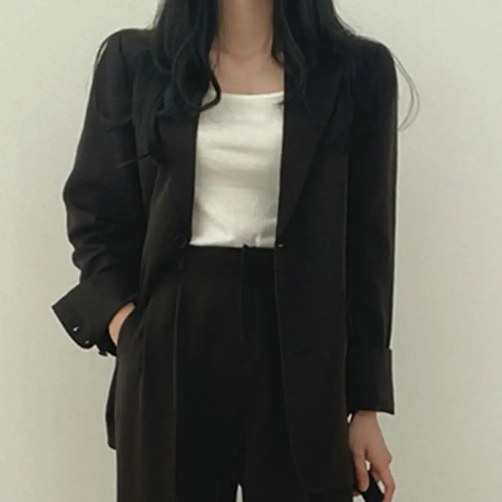 2024 Women Blazer Pants Korean Fashion Open Front Blazer Jacket Straight Wide Leg Suit Pants Women Casual Blazer Suit Pants