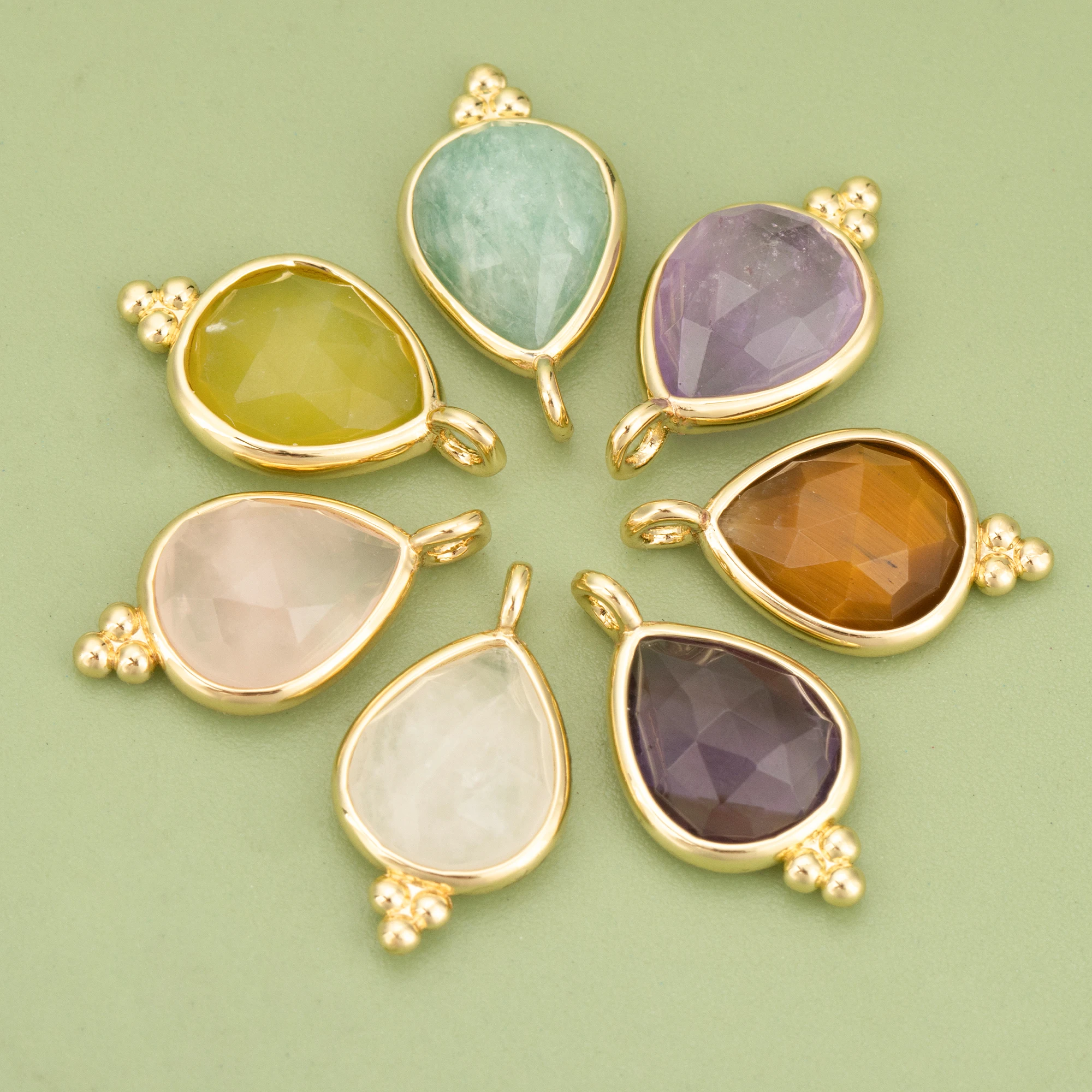 YEGUI,4pcs/lot,MH04,jewelry accessories,18k gold plated,copper,natural stones,charms,hand made,jewelry making,diy pendants image 4