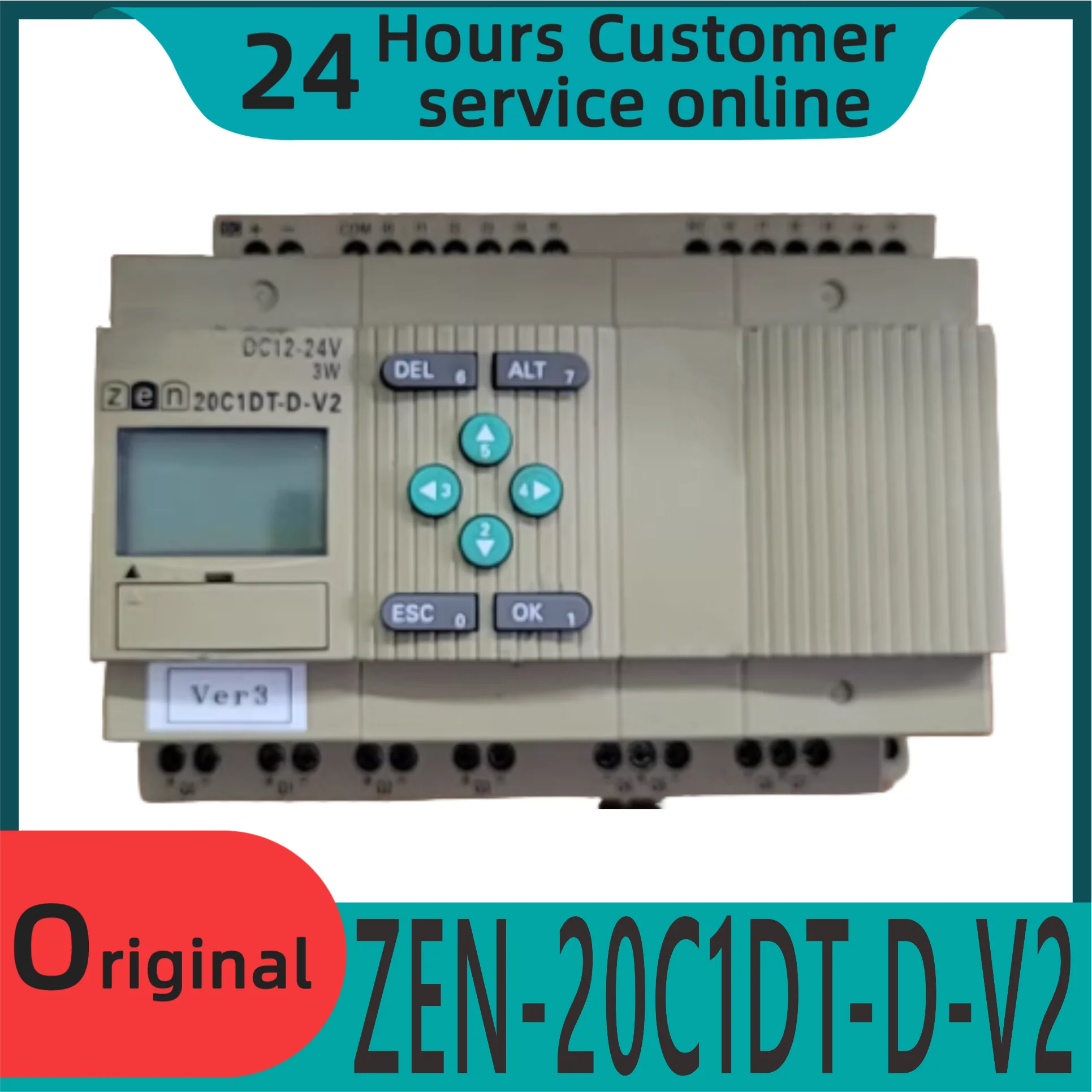 

Zen-20c1dt-d-v2 Programmerbart Relæstyringsmodul, Helt Nyt, Original