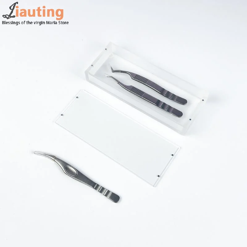 Caja de almacenamiento de pestañas, placa magnética para extensión de pestañas, organizador de maquillaje de pestañas postizas multifuncional, soporte para pestañas de paleta acrílica