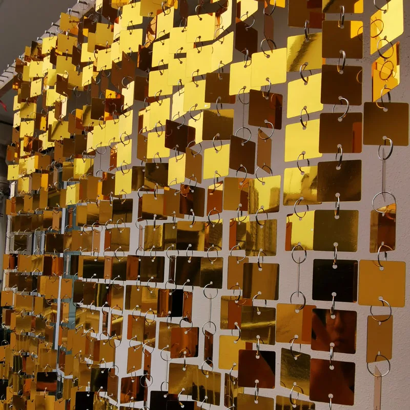 3cm Gold Silver Square Sequins Hanging string Wedding Props Booth Decoration Holiday Activities Indoor Outdoor Photo Background