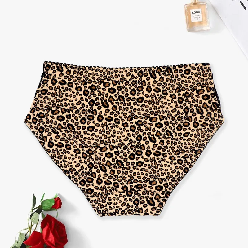 Beauwear 2pcs/lot Women Plus Size Panty High Quality Briefs Sexy Underwear Seamless Leopard Lingerie L XL 2XL 3XL 4XL