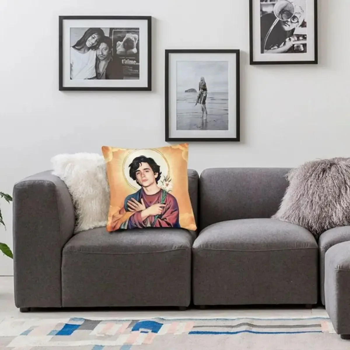 Saint Timothee Chalamet Cushion Cover 40x40cm Home Decorative 3D Printing 90s TV Actor Throw Pillow for Living Room Two Side