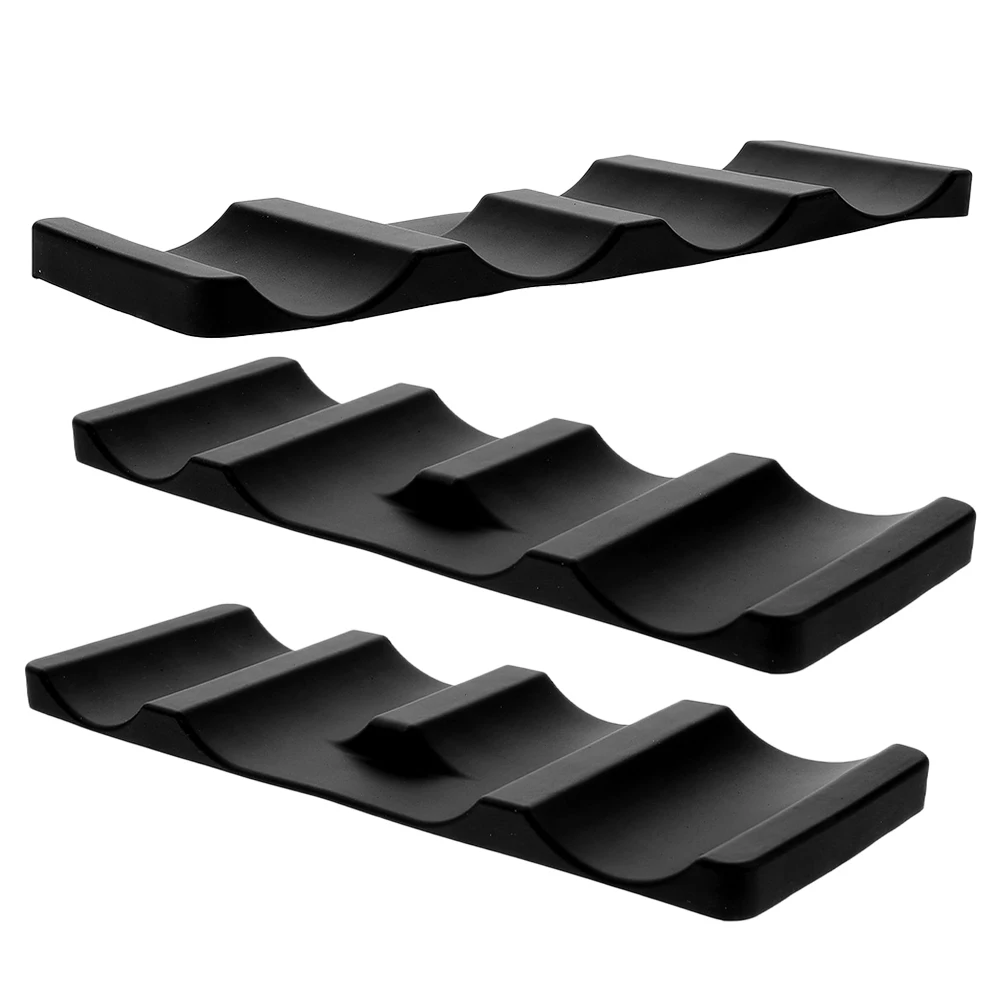 

3pcs Anti Beer Mat Bottle Holder Black for Fridge Shelf Silica Gel Water Beer Holder For Fridge ganizer Storage