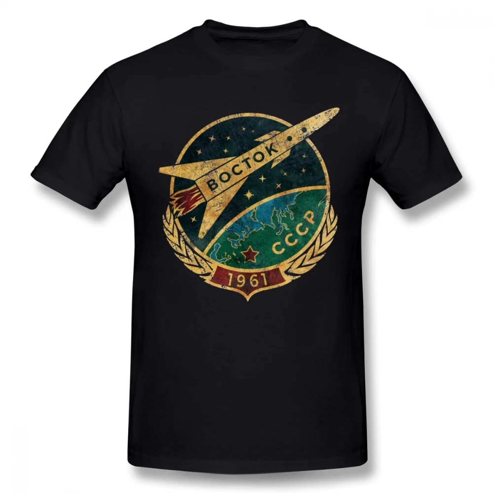 

Men Cotton O-neck T Shirt Top Design Fashion New Tshirt Cool Tees Tops Harajuku New Sale CCCP Soviet Vostok Russia T-shirt