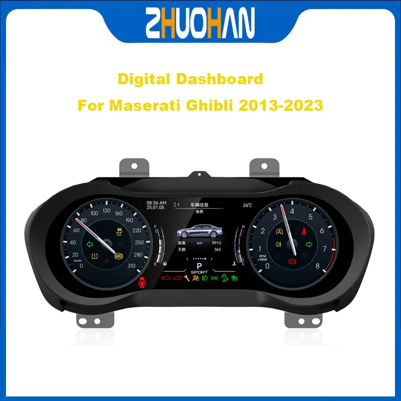 Car 12.3inch Digital Cluster Instrument For Maserati Ghibli Levante 2013-2023 New LCD CockPit Speedmeter Dashboard  Meter Screen