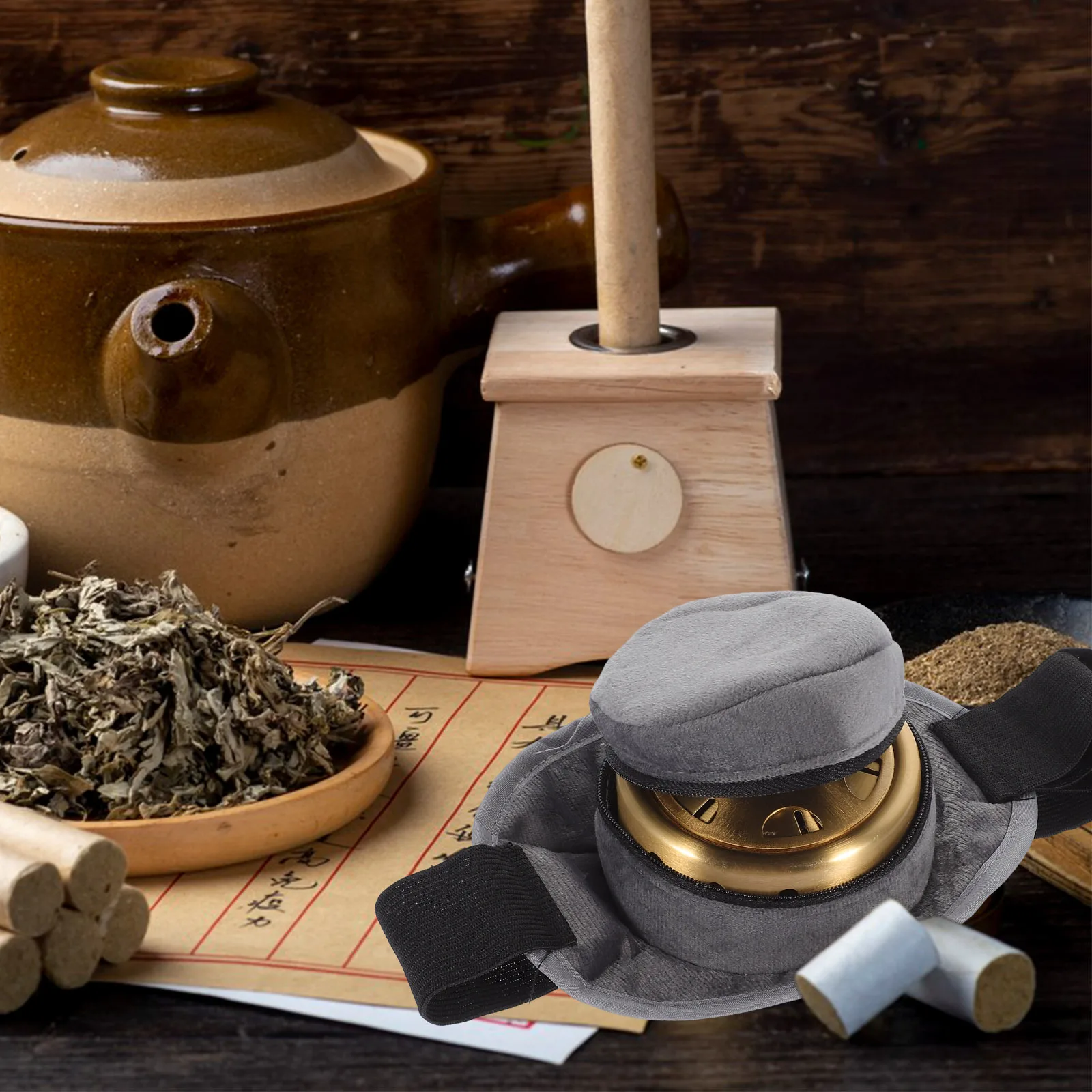 

1 шт., бездымная медная коробка для прижигания, портативный легкий резервуар для моксы для облегчения боли, шеи, плеч, талии, домашний инструмент для мокса