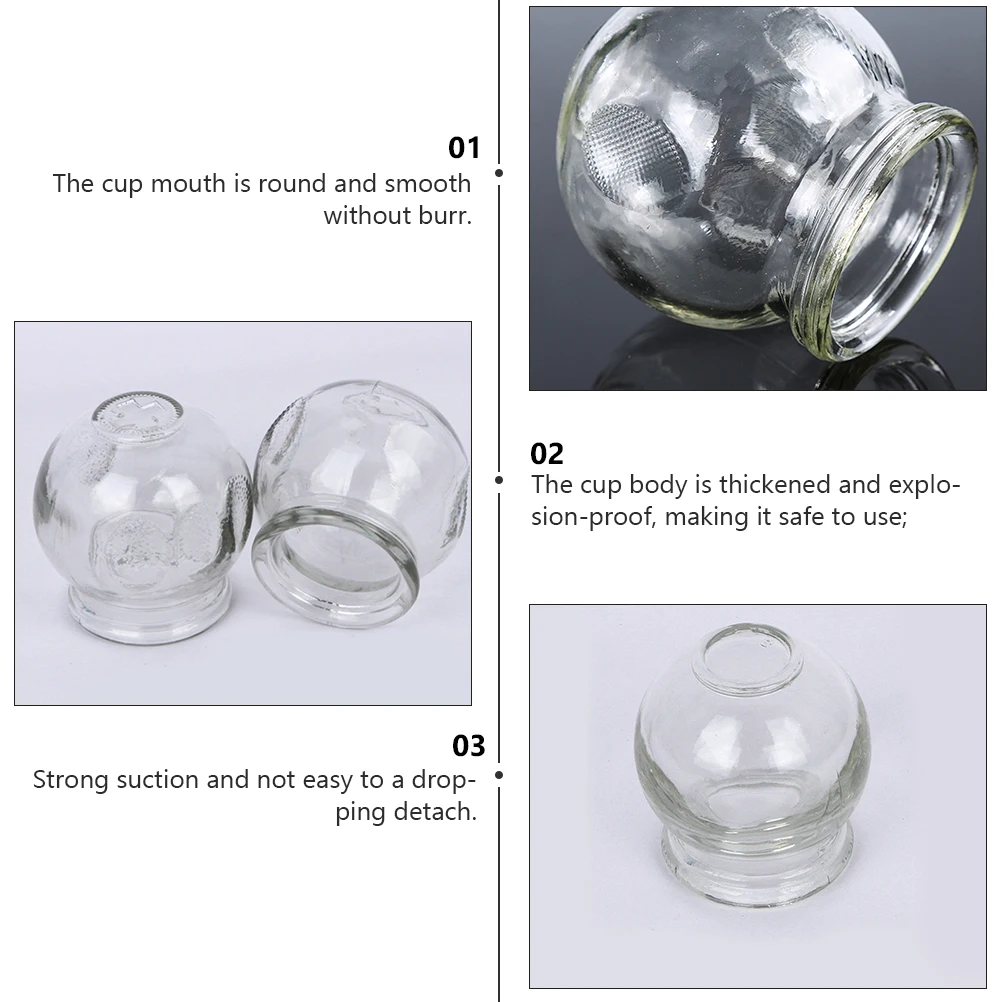 Kit de thérapie pour ventouses en verre épais, 1 ensemble, antidéflagrant, aspiration sûre, gobelets en verre solides, outil de traitement pour la santé