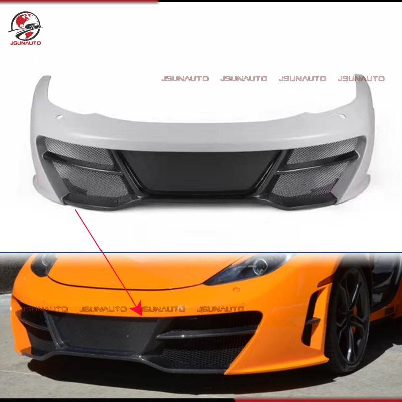 

For McLaren MP4-12c Upgrade Modify RZ Style Body Kit Carbon Fiber Diffuser Fiberglass Unpainted Front Bumper For MP4-12C 2011-14