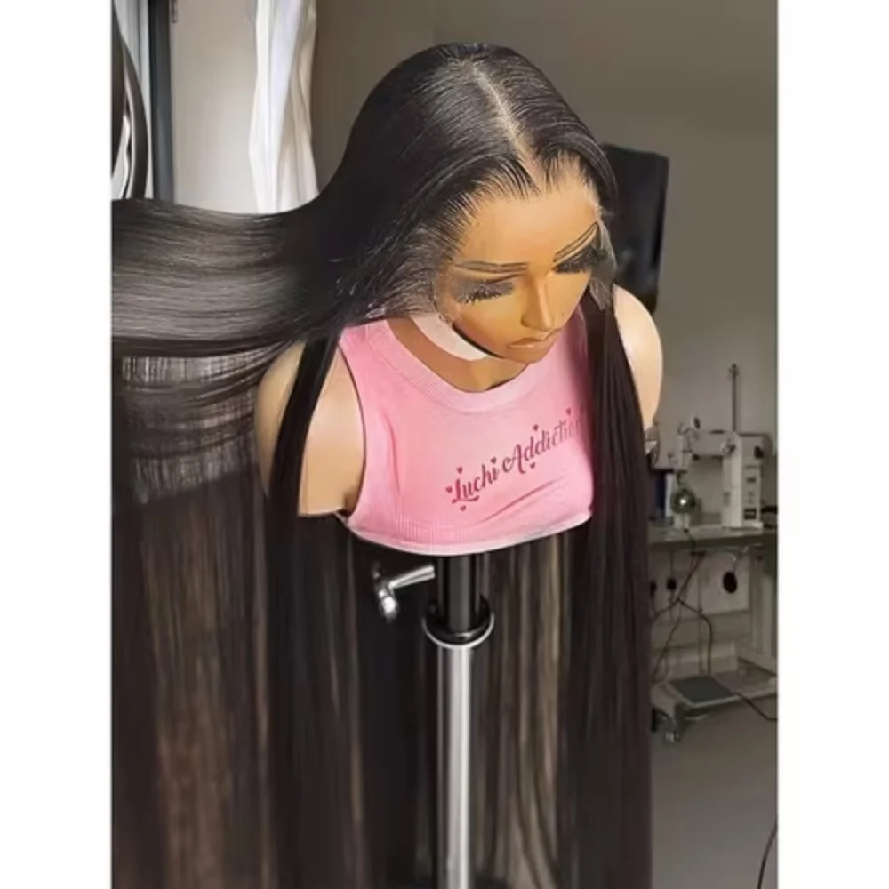 Bone Straight Human Hair Wig 30 40 Inch 200 Density 13x4 13x6 HD Lace Front Wig Pre Plucked Natural Baby Hair Soft Transparent Lace