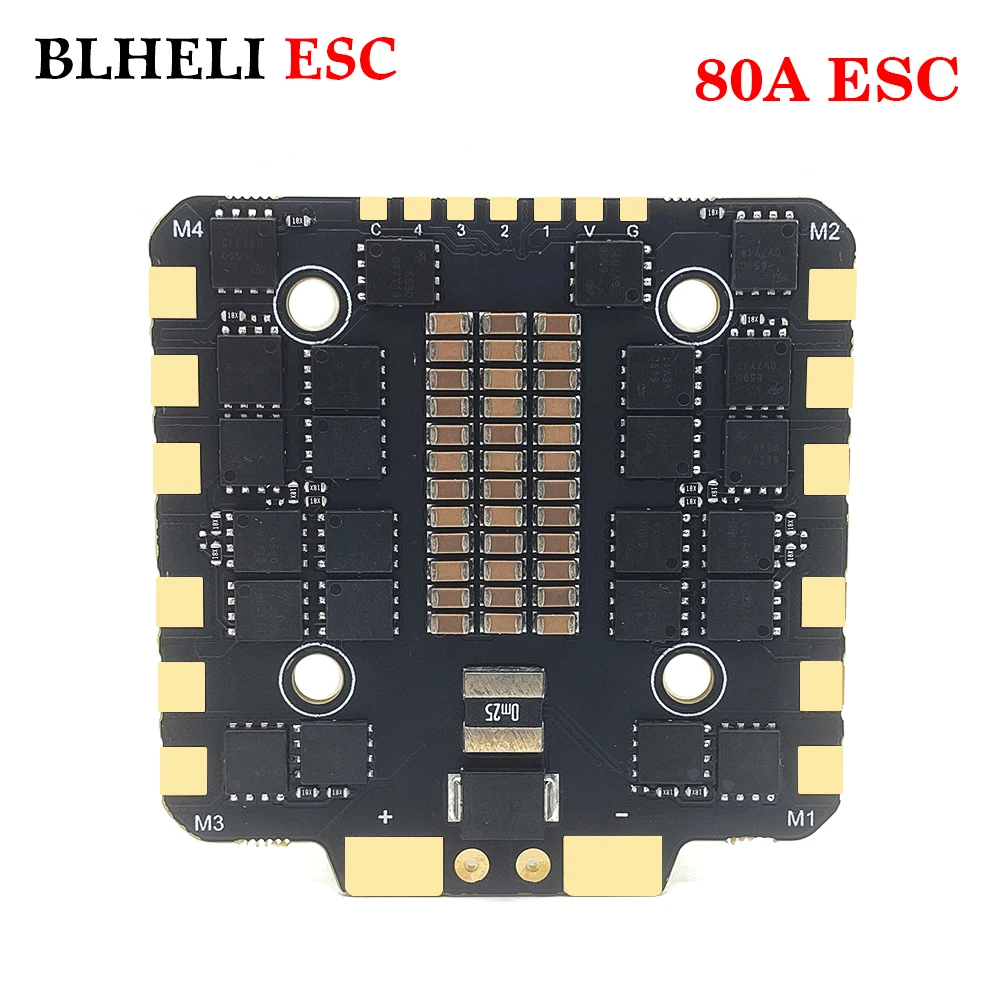 BLHELI ESC 80A 4-in-1 BLheli_S ESC 3-8S Lipo Support DSHOT300/ 600 30.5 X 30.5mm 28g for RC FPV Freestyle Racing Drone