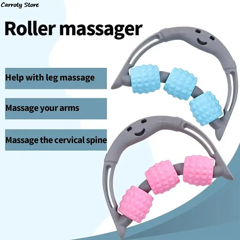 

1PC Portable Massage Roller for Muscles Fitness Muscle Roller Relieve Pain Neck Arm Leg Massage Multifunctional with Handle