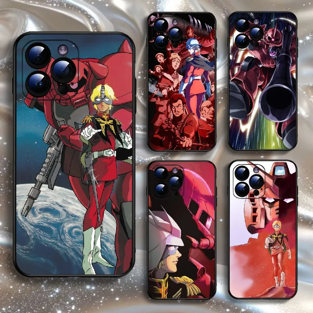 

char aznable Phone Case For iPhone16,15,14,13,12,11 Plus,Pro Max,XS,X,XR,SE,Mini,8,7,Soft Silicone Black Cover