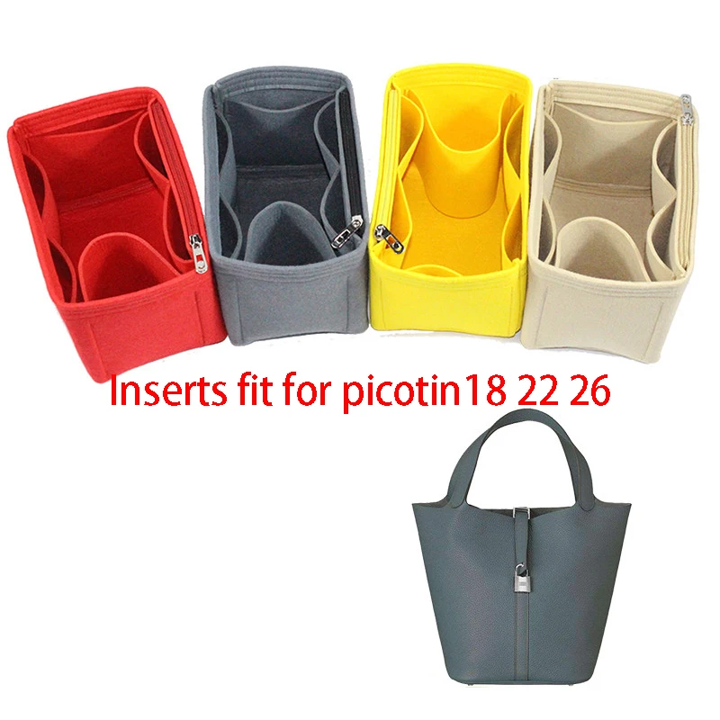 Cosmetic base shaper Insert Bags Fits For H Picotin 18 22 26 Insert Bags Organizer Makeup bucket Makeup Handbag tote bags