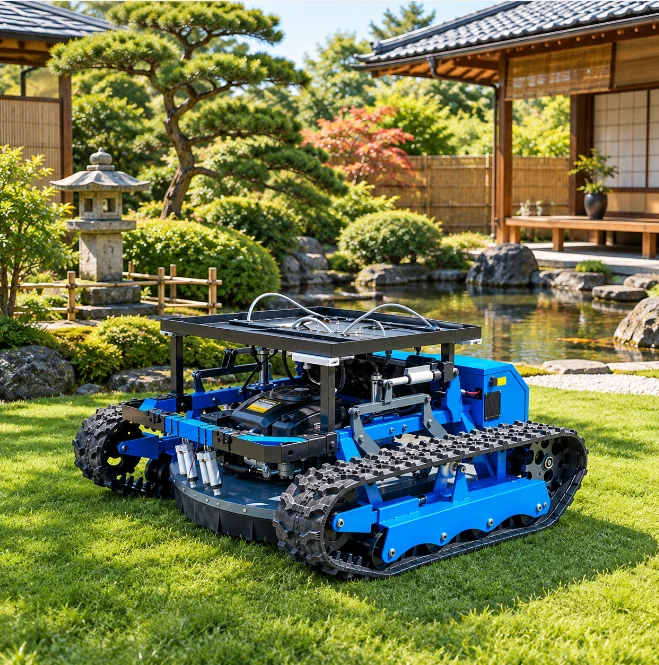 Robot Lawn Mower with Snow Blower Attachment for 4 Seasons Use in Mountain Cabins Robot Lawn Mower with Snow Blower