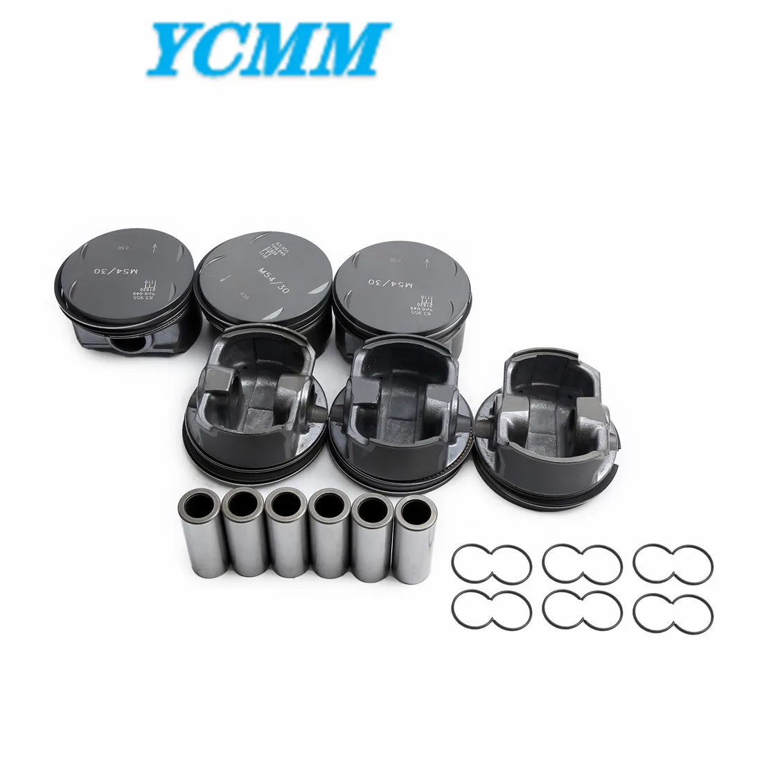 6PCS Pistons & Rings Set 84.50mm 22mm M54B30 3.0T For BMW E46 E53 E83 E85 E66 X3 X5 Z3 Z4 330i 330Ci 330xi 530i 3.0i