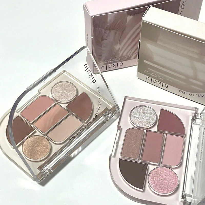 DIKALU グレーパウダーミルクティーピュアウィンドアイシャドウトレイ低彩度マットニッチブランドアースカラーデイリーメイク