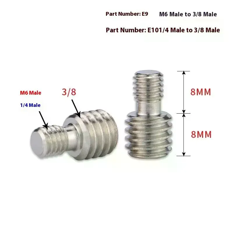 1/4 Inch Male To 1/4 3/8 Inch Male Camera Screw Mount Adapter Tripod Screw Adapter Thread