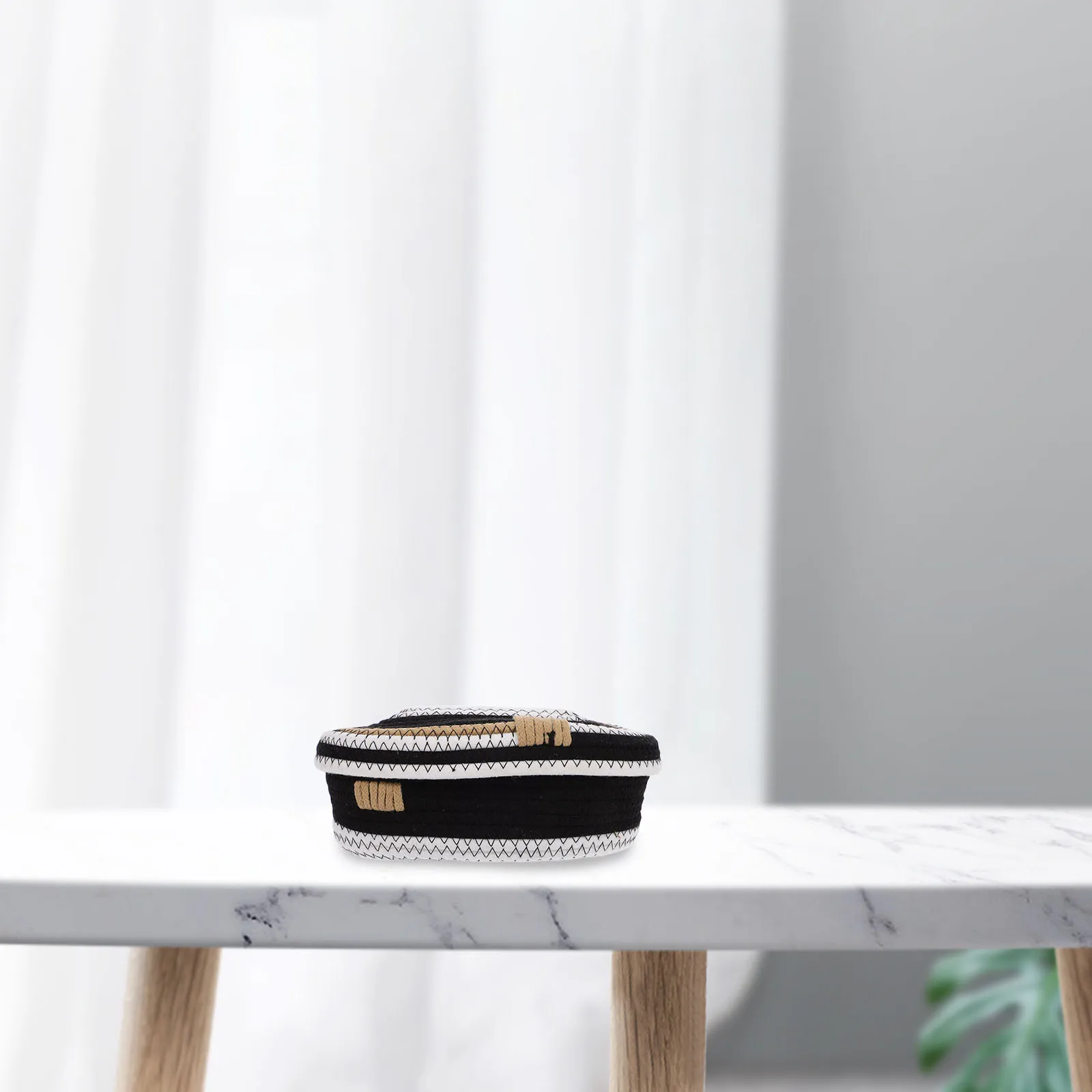 

Cotton Rope Woven Tissue Box Stylish Simple Design Smooth Surface No Burrs Desktop Home Hotel Cafe Decorative Paper Organizer