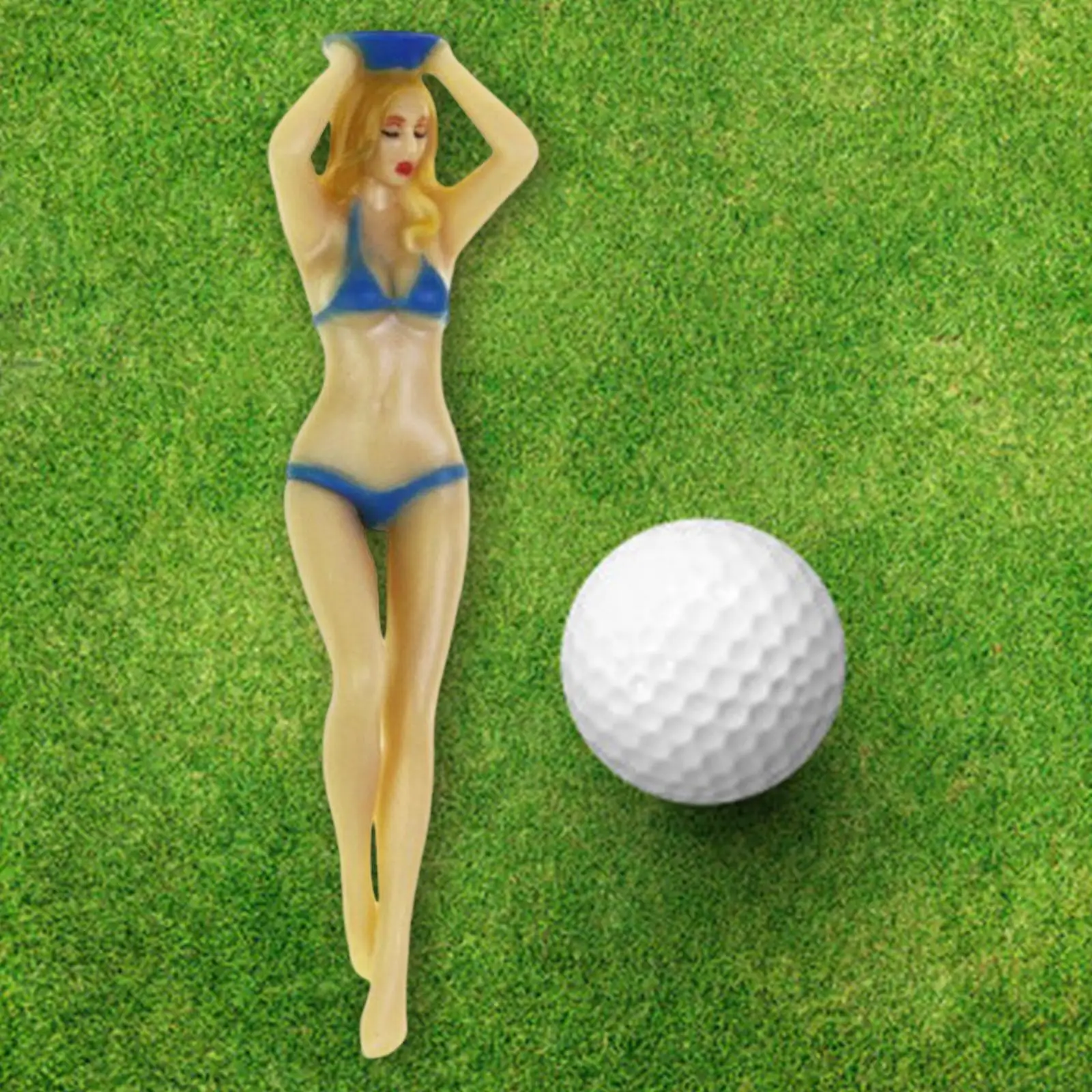 2-6pack Novelty Golf Tees Lady Bikini Girl Bachelor Party Golf Accessories blue