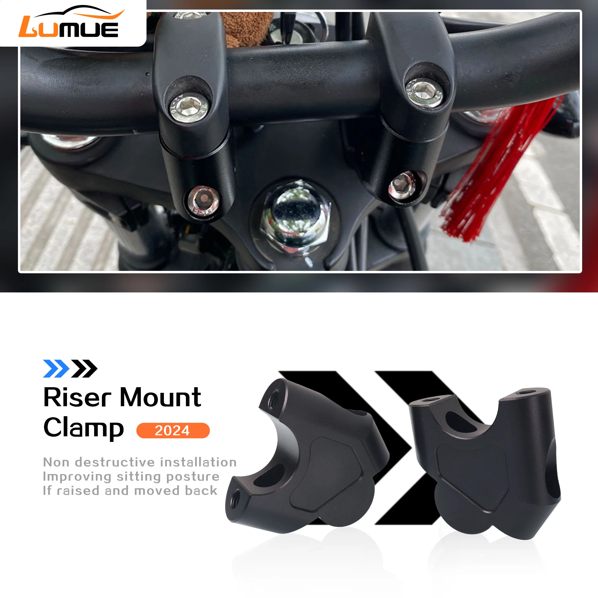 Motorcycle Handlebar Riser Clamp Mount Handle Bar Heighting Back Move For HYOSUNG Aquila GV300S GV 300 S GV300 S