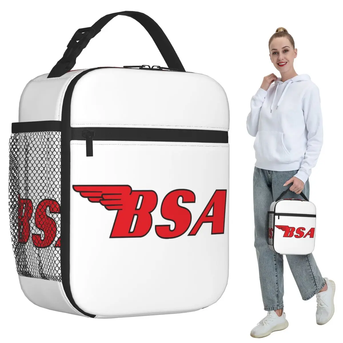 

BSA Motorcycles Insulated Lunch Bag for Kids School Cooler Thermal Food Box Tote Leakproof Lunch Boxes Container
