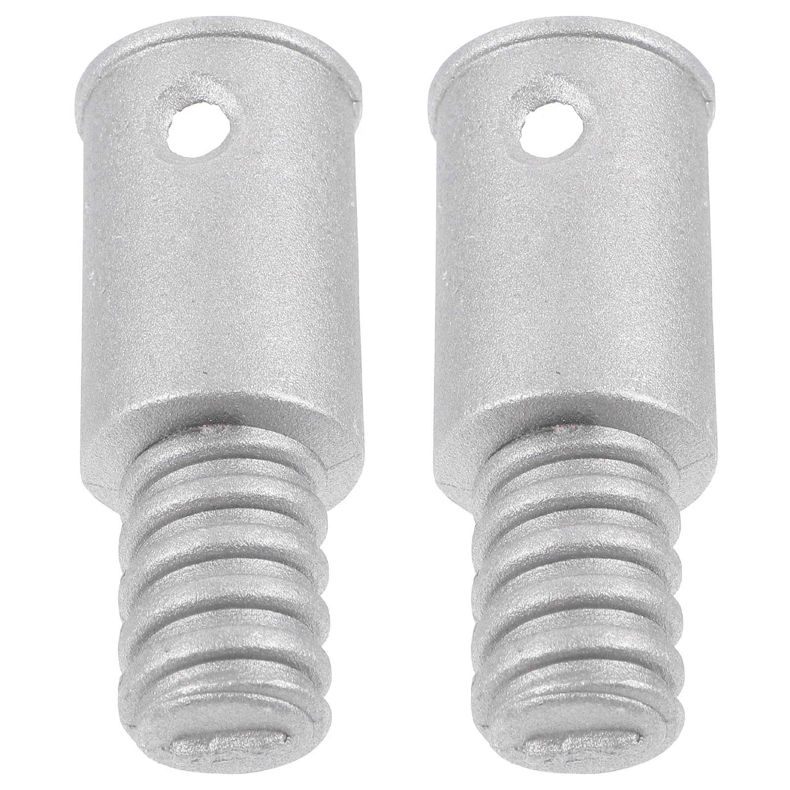 2Pcs Extension Pole Adapter Threaded Tip Replacement Metal Broom Handle Threaded End Repair Kit Household Cleaning Tools Push