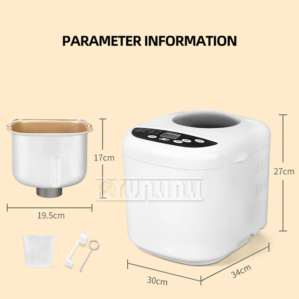 Automatic Multifunction Bread Maker Household Intelligent Dough Mixer Kitchen Cooking Appliances